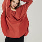 Plus Size Boho Comfy Oversized Round Side Slit Contrast Top - Xtreme Shopper