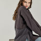 Plus Size Boho Comfy Oversized Round Side Slit Contrast Top - Xtreme Shopper