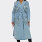 Fringed Denim Trench Coat