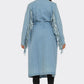 Fringed Denim Trench Coat