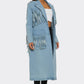 Fringed Denim Trench Coat