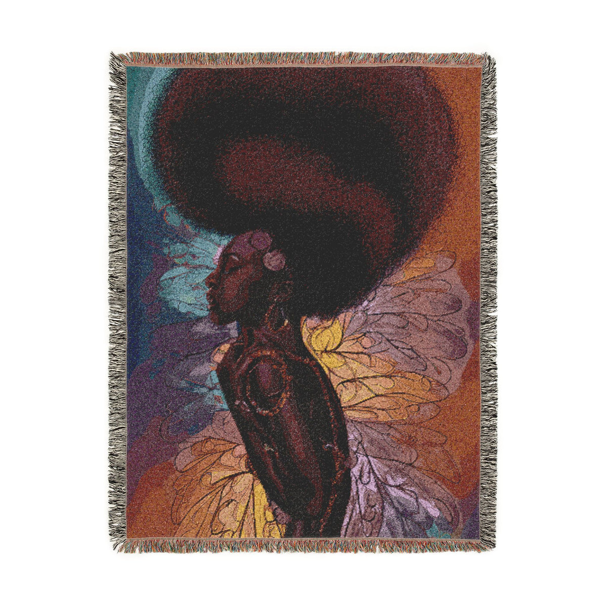 Afro Angel Woven Throw Blanket