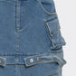 Trendy Utility Denim Maxi Skirt