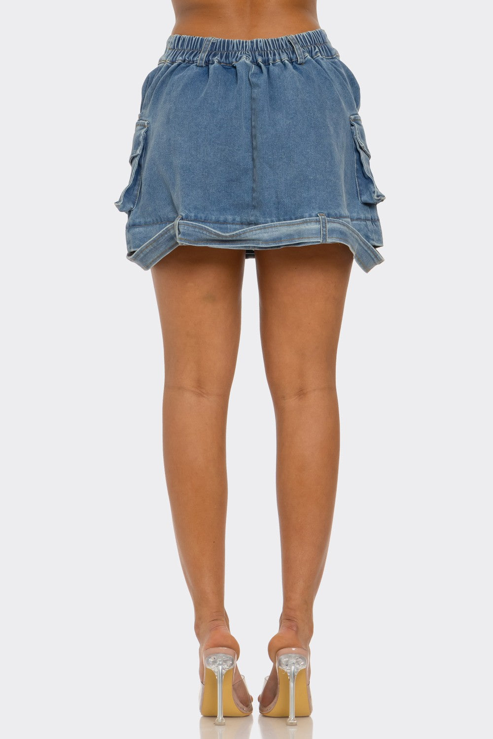 Trendy Utility Denim Maxi Skirt