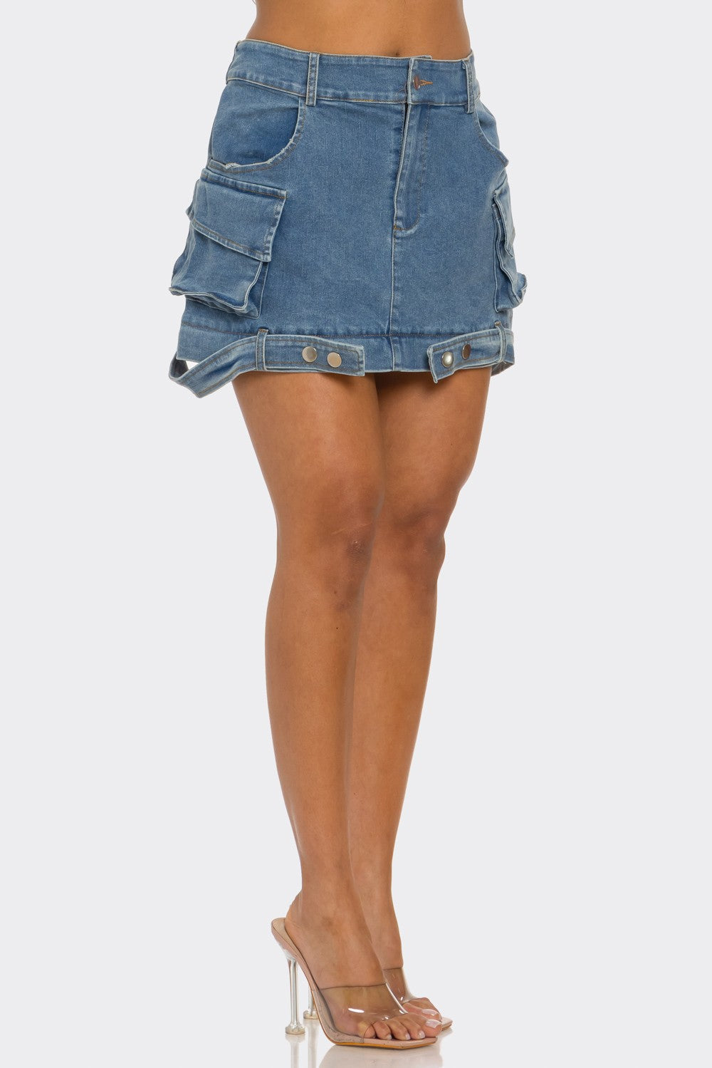 Trendy Utility Denim Maxi Skirt