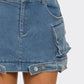 Trendy Utility Denim Maxi Skirt