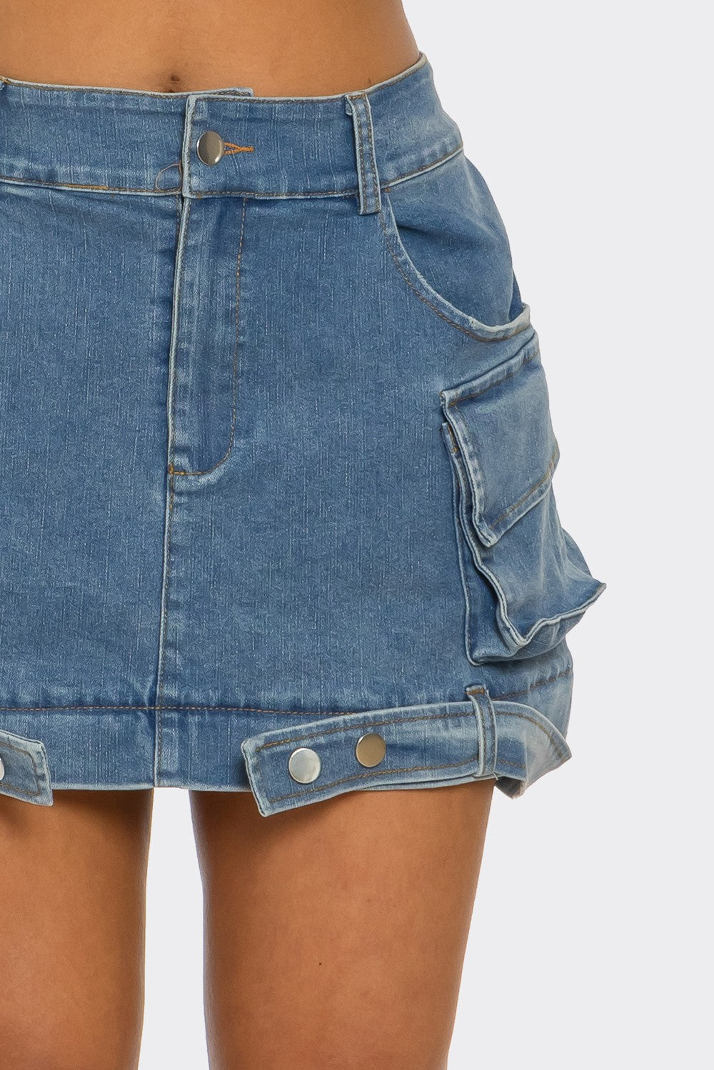 Trendy Utility Denim Maxi Skirt