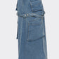 Trendy Utility Denim Maxi Skirt