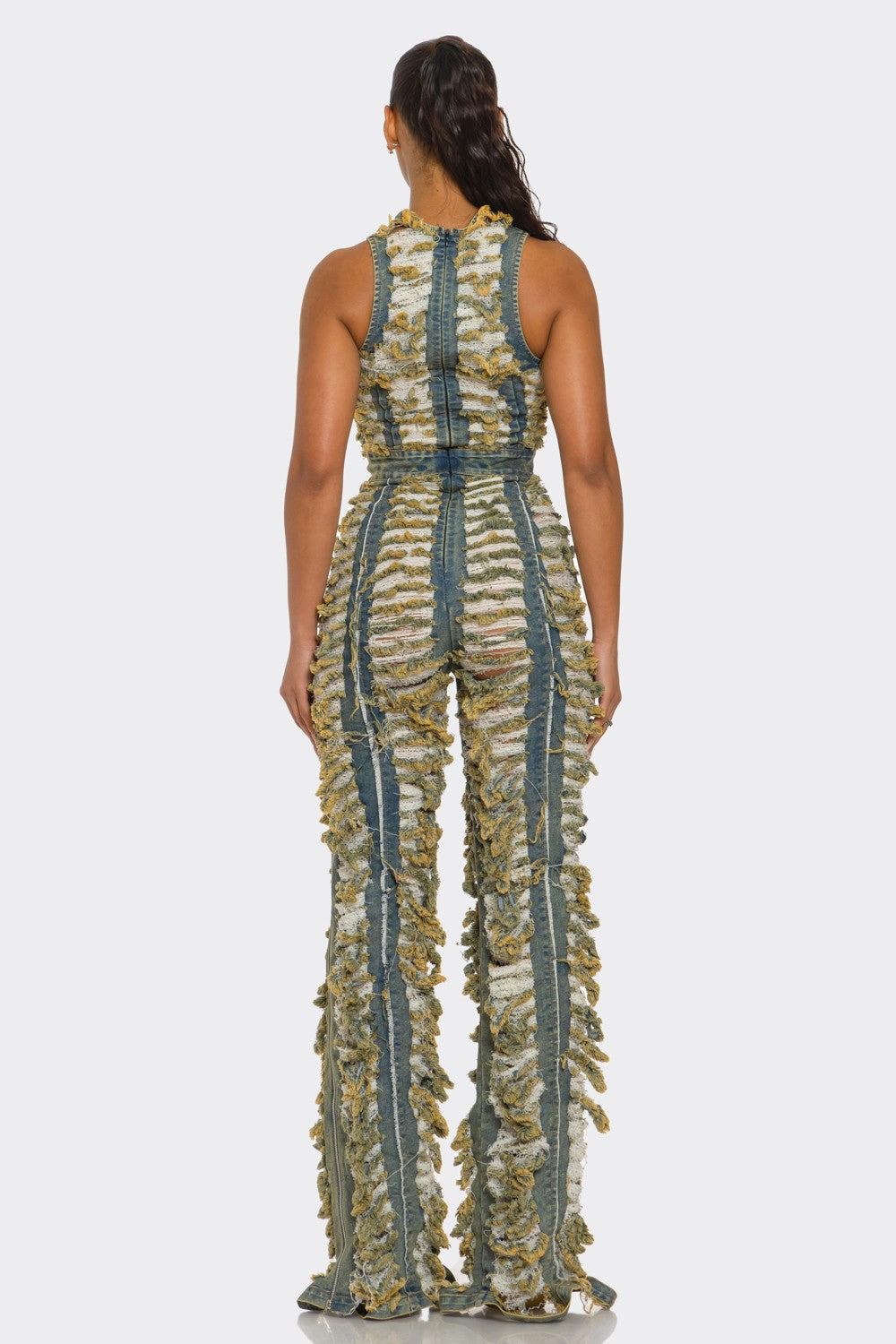 Trendy Sahara Fringe Textured Jumpsuit