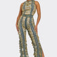Trendy Sahara Fringe Textured Jumpsuit