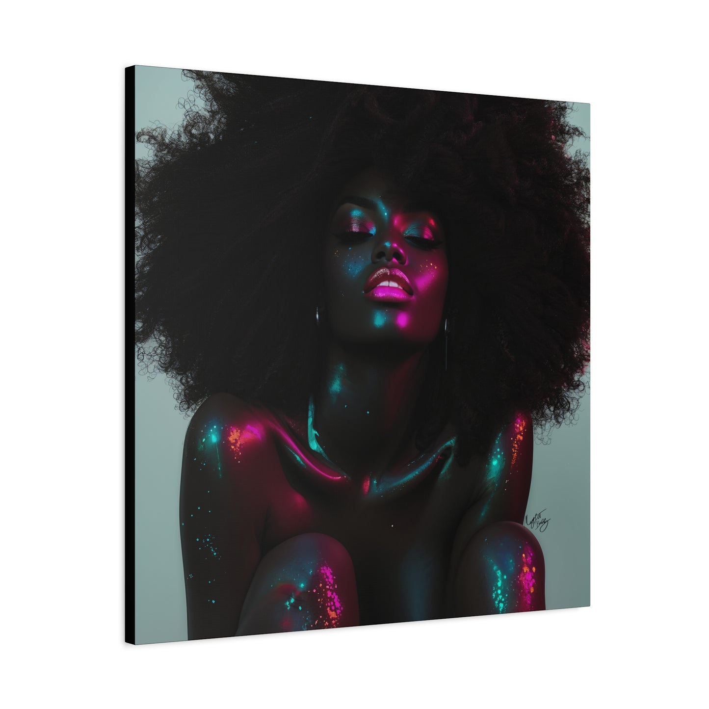Sometimes It's A Little Hot Afrocentric Black Woman Art Canvas Wall Print
