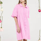 Trendy Boho Frayed Edges Breezy Button down Shirt Dress - Xtreme Shopper