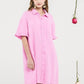Trendy Boho Frayed Edges Breezy Button down Shirt Dress - Xtreme Shopper