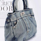 Washed Denim Top Handle Convertible Crossbody Bag - Xtreme Shopper