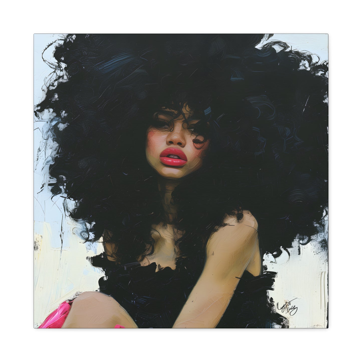 Mary Afrocentric Black Woman Art Canvas Wall Print