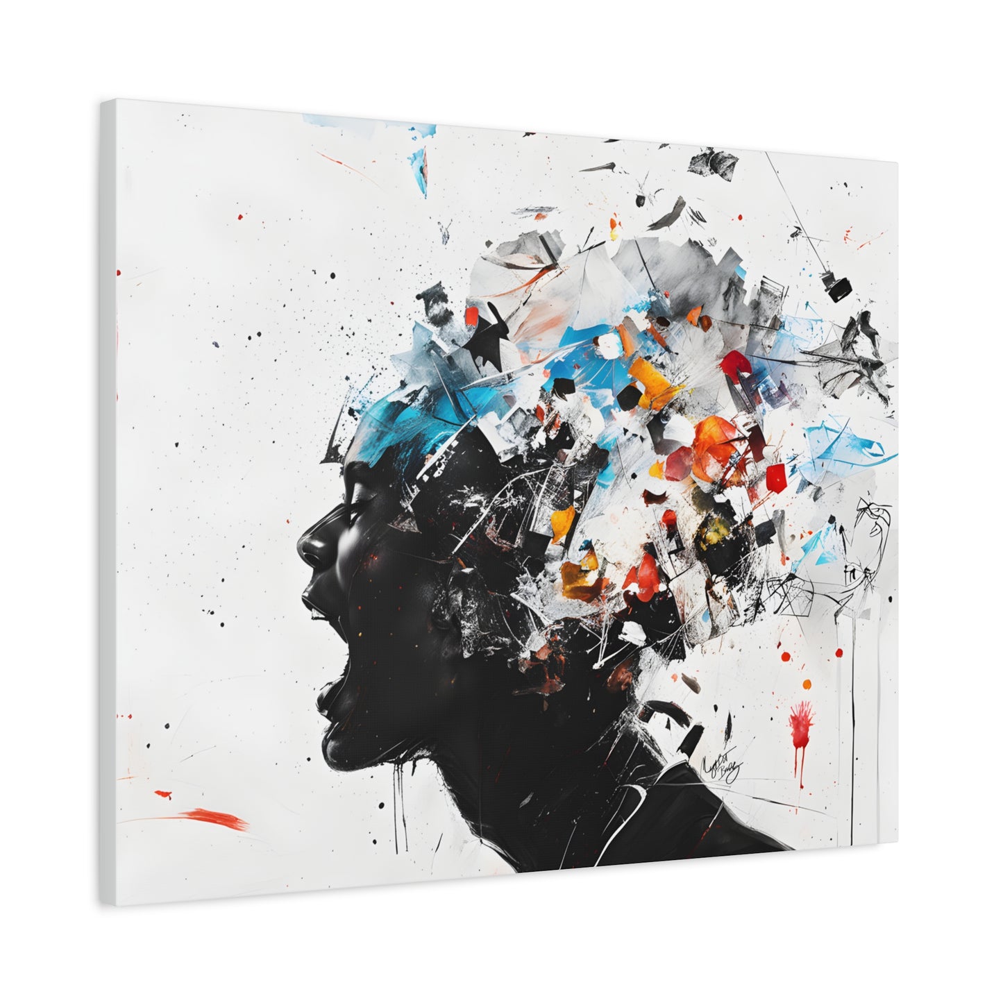 Frustration Afrocentric Black Art Canvas Wall Print