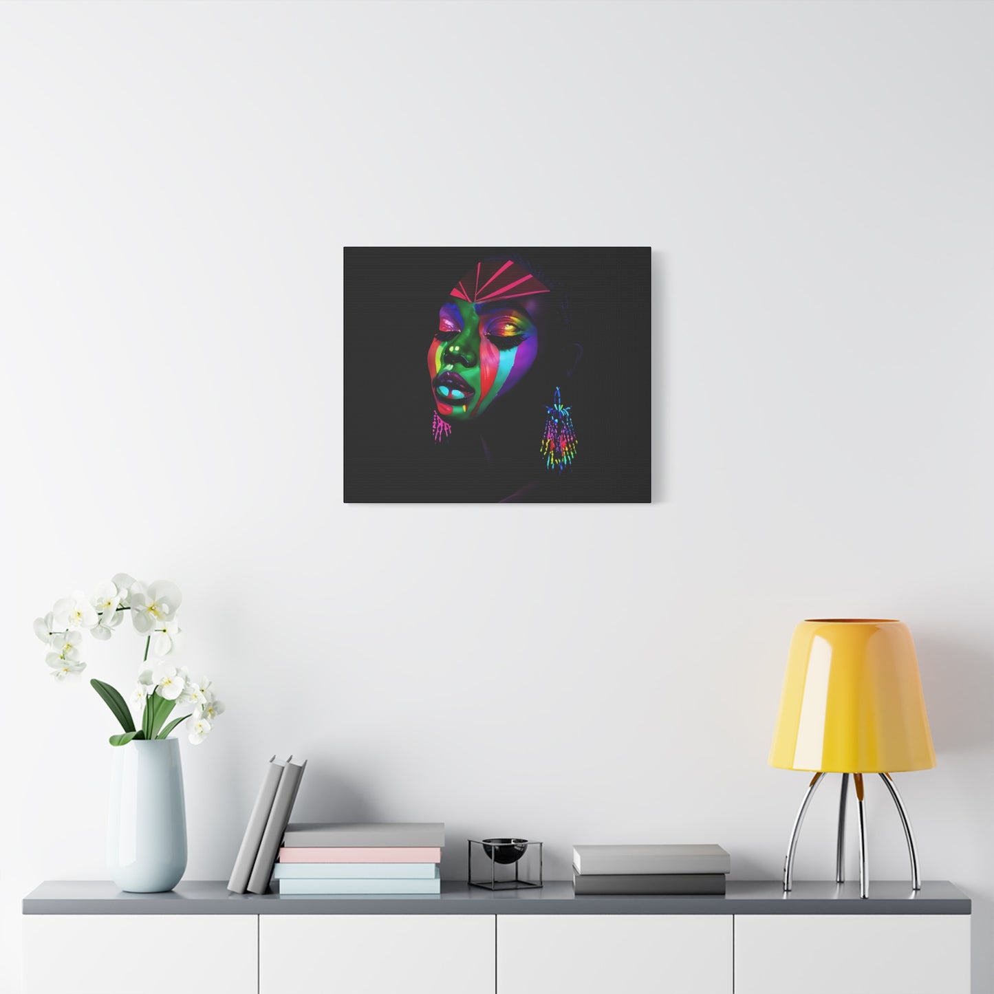 Original Makeup Black Woman Art Canvas Wall Print