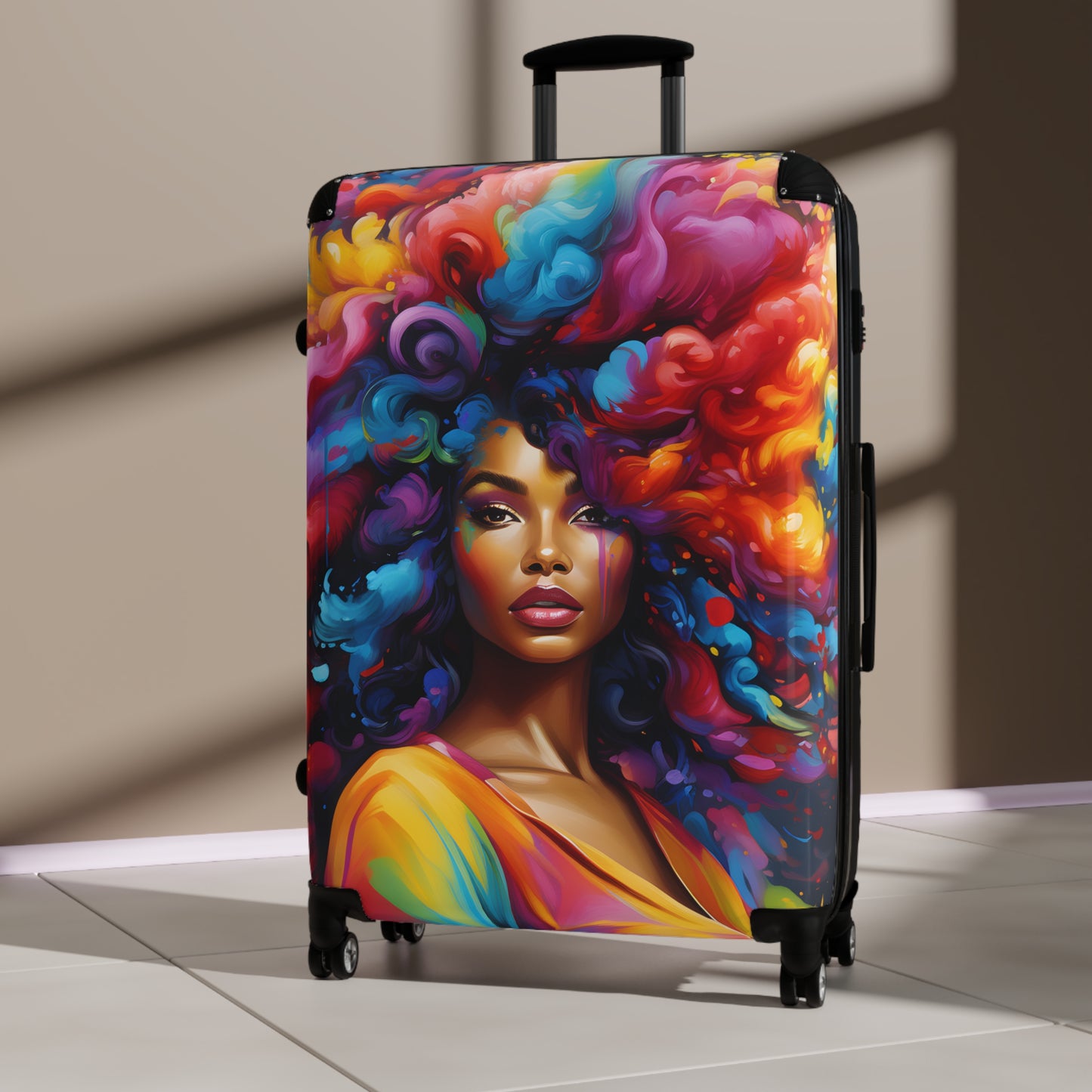 In Every Color I'm Beautiful Black Woman Art Hardshell Hardside Lockable Spinner Suitcase