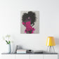 Model Perfect In Pink — Afrocentric Inspirational Black Woman Canvas Wall Art