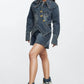 Trendy Clubwear Sculpted Denim Corset Jacket & Short Set - Xtreme Shopper