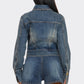 Trendy Clubwear Sculpted Denim Corset Jacket & Short Set - Xtreme Shopper