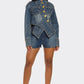 Trendy Clubwear Sculpted Denim Corset Jacket & Short Set - Xtreme Shopper