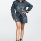 Trendy Clubwear Sculpted Denim Corset Jacket & Short Set - Xtreme Shopper