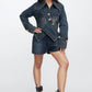 Trendy Clubwear Sculpted Denim Corset Jacket & Short Set - Xtreme Shopper