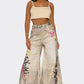 Street Poet Graffiti Streetwear Wide-Leg Jeans - Xtreme Shopper