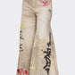 Street Poet Graffiti Streetwear Wide-Leg Jeans - Xtreme Shopper