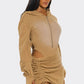 Sexy Bodycon Clubwear Sandstorm Flex 2-Piece Hoodie Bodysuit Set - Xtreme Shopper