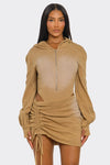 Sexy Bodycon Clubwear Sandstorm Flex 2-Piece Hoodie Bodysuit Set - Xtreme Shopper