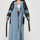 Trendy Two-Tone Denim & Faux Leather Trench Coat - Xtreme Shopper