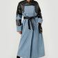 Trendy Two-Tone Denim & Faux Leather Trench Coat - Xtreme Shopper