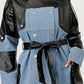 Trendy Two-Tone Denim & Faux Leather Trench Coat - Xtreme Shopper