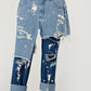 Trendy Streetwear Double-Layer Destroyed Denim Jeans - Xtreme Shopper