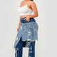 Trendy Streetwear Double-Layer Destroyed Denim Jeans - Xtreme Shopper