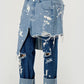 Trendy Streetwear Double-Layer Destroyed Denim Jeans - Xtreme Shopper