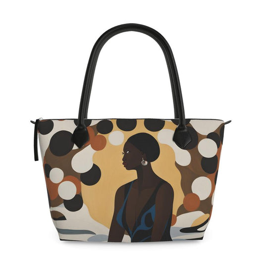 Relaxing at Home Leather Tote Bag