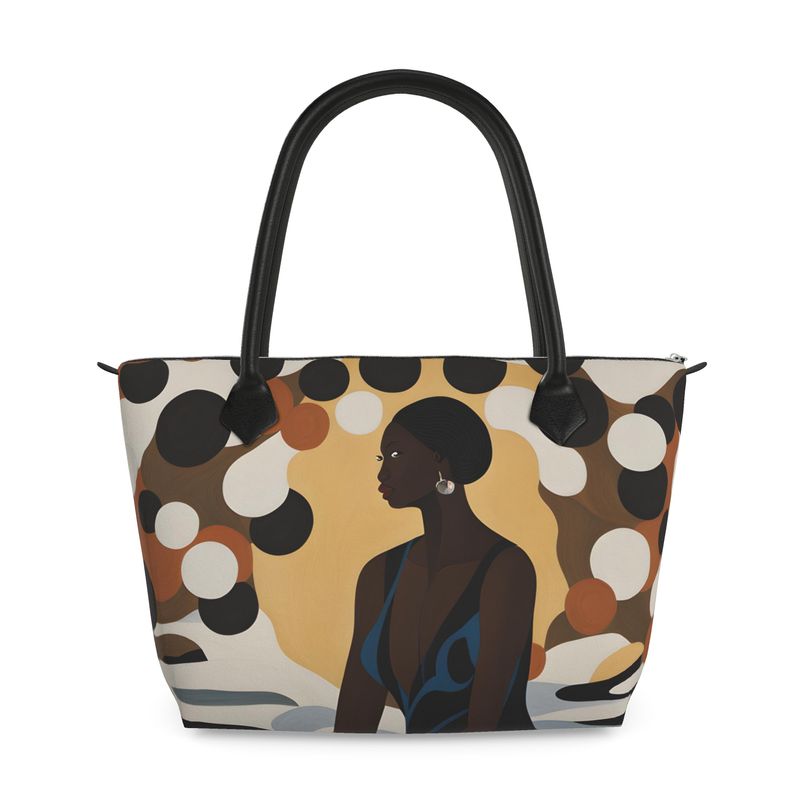 Relaxing at Home Leather Tote Bag