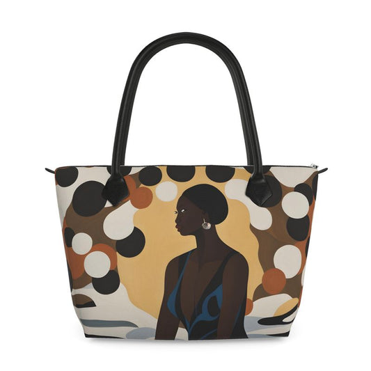 Relaxing at Home Leather Tote Bag