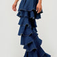 Trendy Clubwear Denim Ruffled Wide Leg Pant Two-Piece Set - Xtreme Shopper