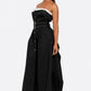 Trendy Strapless Belted Trench Maxi Dress
