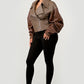 Trendy Two-Tone Faux Leather Jacket with Layered Sleeves - Xtreme Shopper