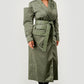 Olive Green Longline Trench Coat with Belt - Xtreme Shopper