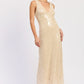 Eveningwear V-Neck Sequin Maxi Dress - Xtreme Shopper