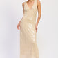 Eveningwear V-Neck Sequin Maxi Dress - Xtreme Shopper