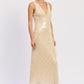 Eveningwear V-Neck Sequin Maxi Dress - Xtreme Shopper