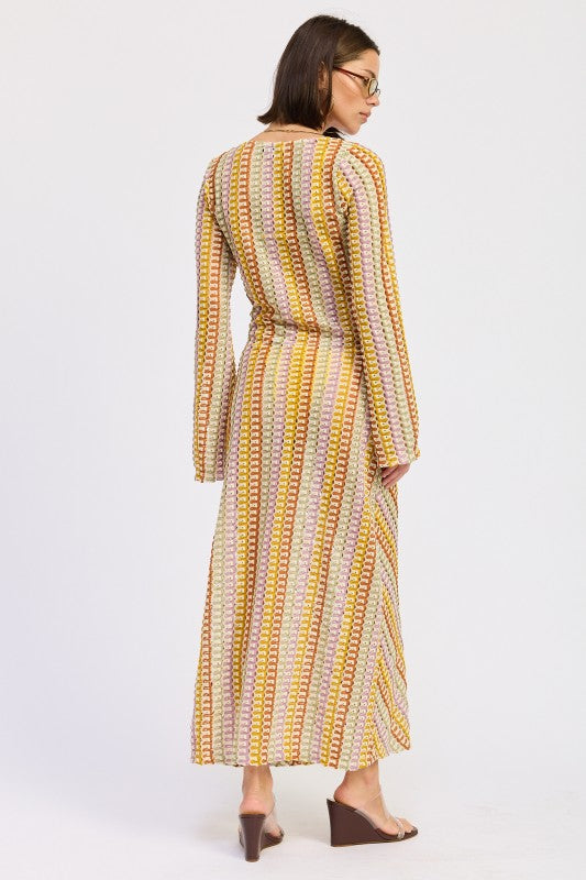 Boho Chevron Stripe Crochet Maxi Dress - Xtreme Shopper