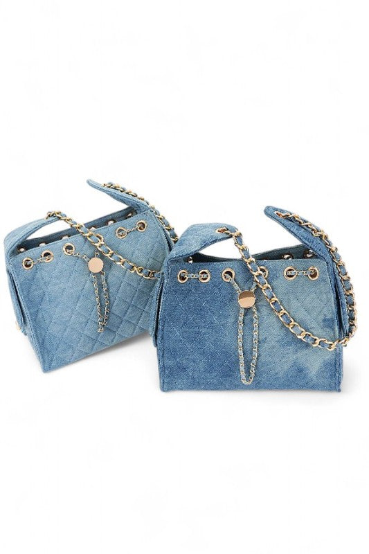 Quilted Denim Fashion Shoulder Bag - Xtreme Shopper